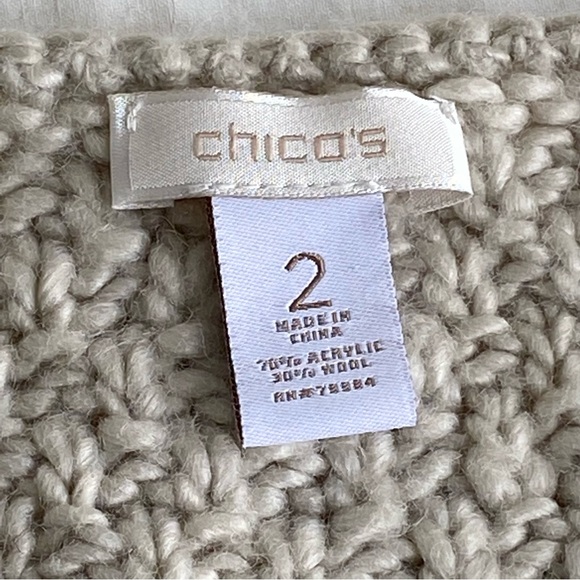 Chico's Chunky Knit Wool Blend Pullover Sweater - Picture 5 of 7